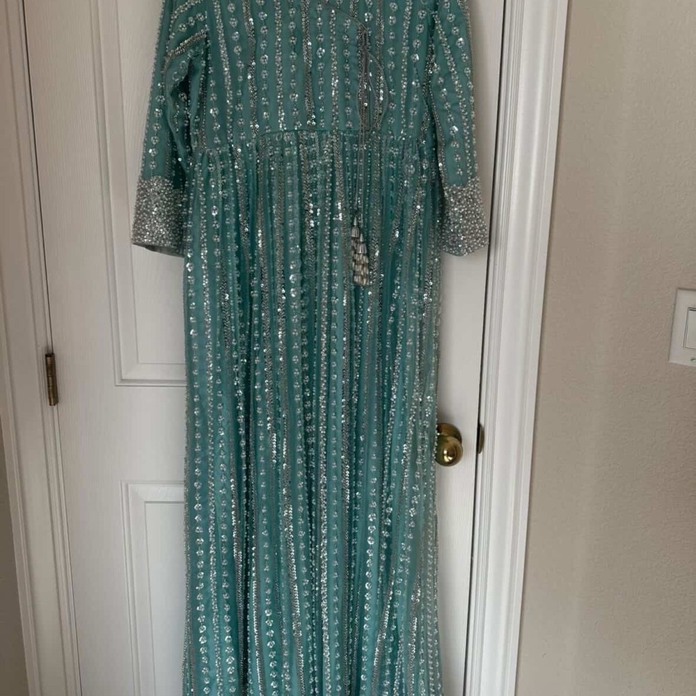 Beaded light blue Anarkali